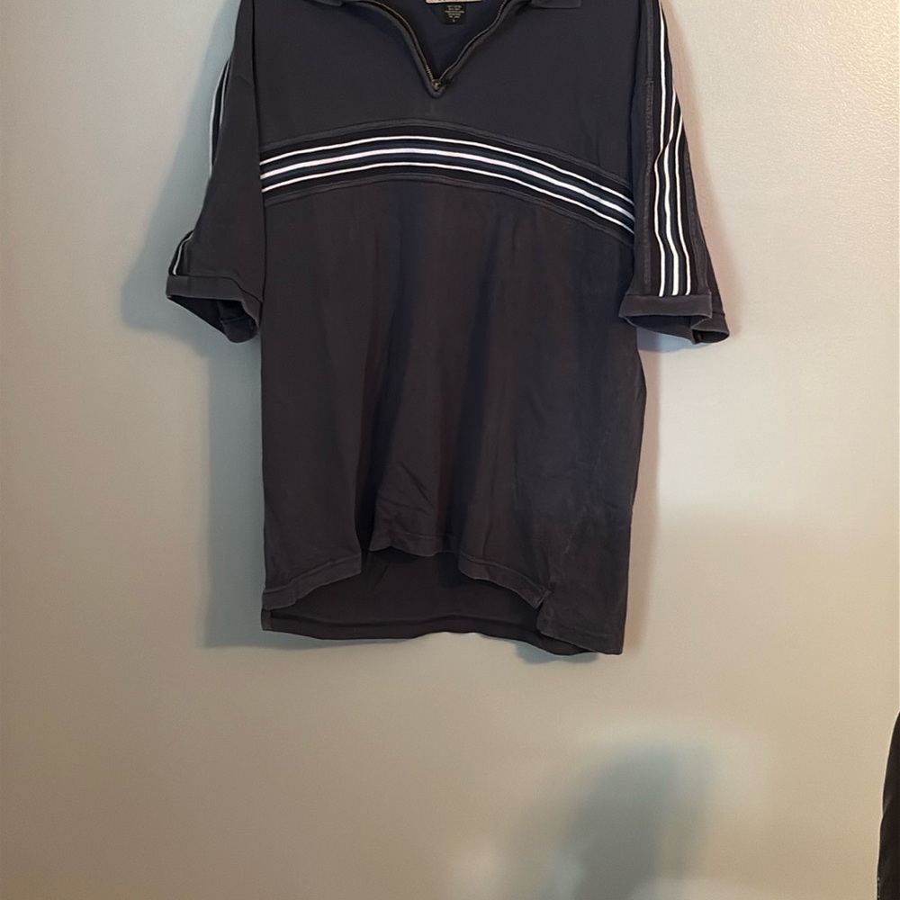 Rue 21 Men's Black Polo quarter zip Shirt Vintage
